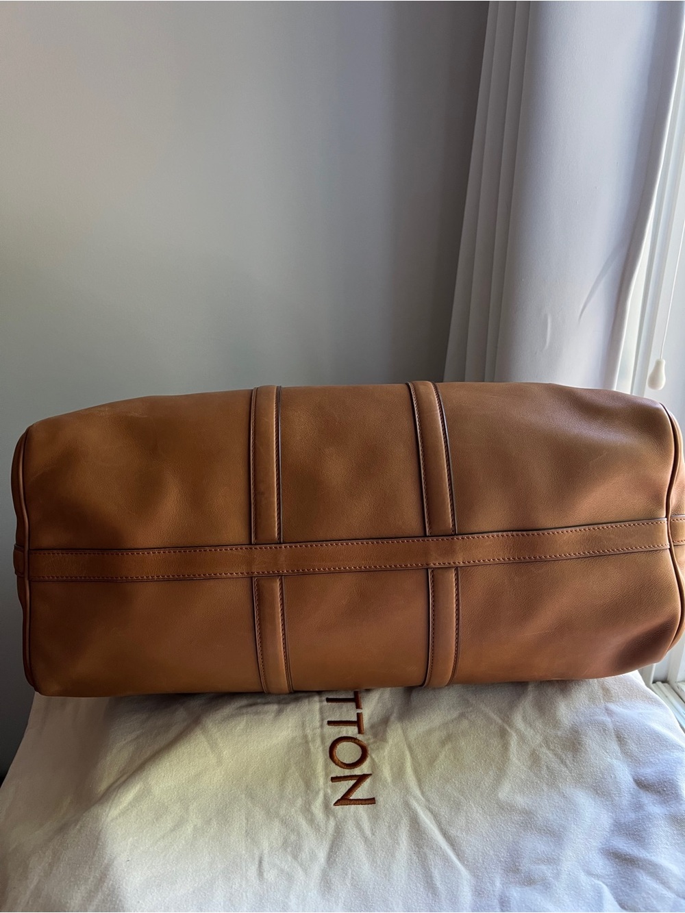 Louis Vuitton Keepall H30 Bandoulière 50 in Millesime Leather Tan - Picture 12 of 16